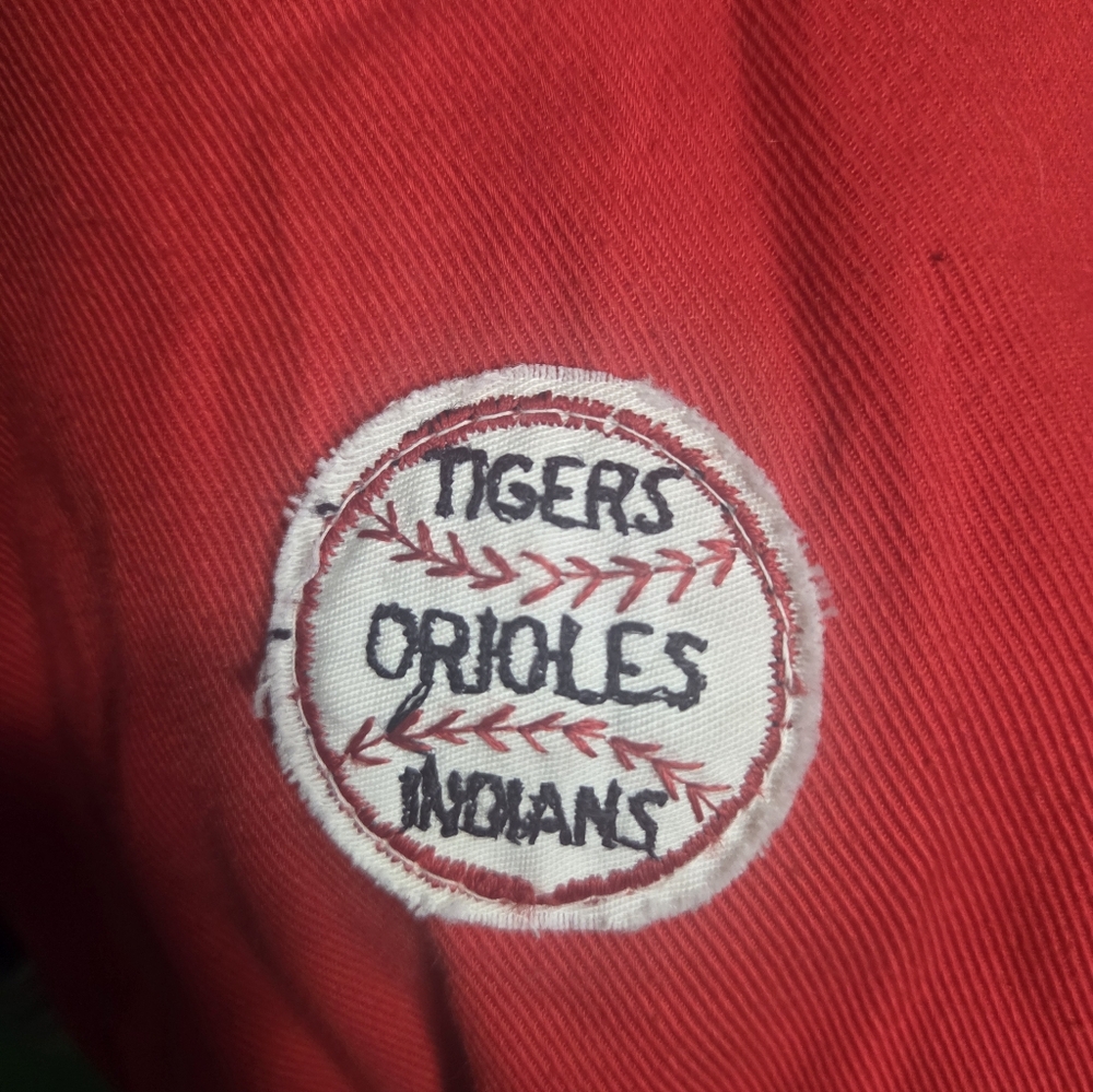 70's Vintage GENERAL Product Co. Red and Navy Kids' Baseball Patch Jacket - Picture 4 of 11